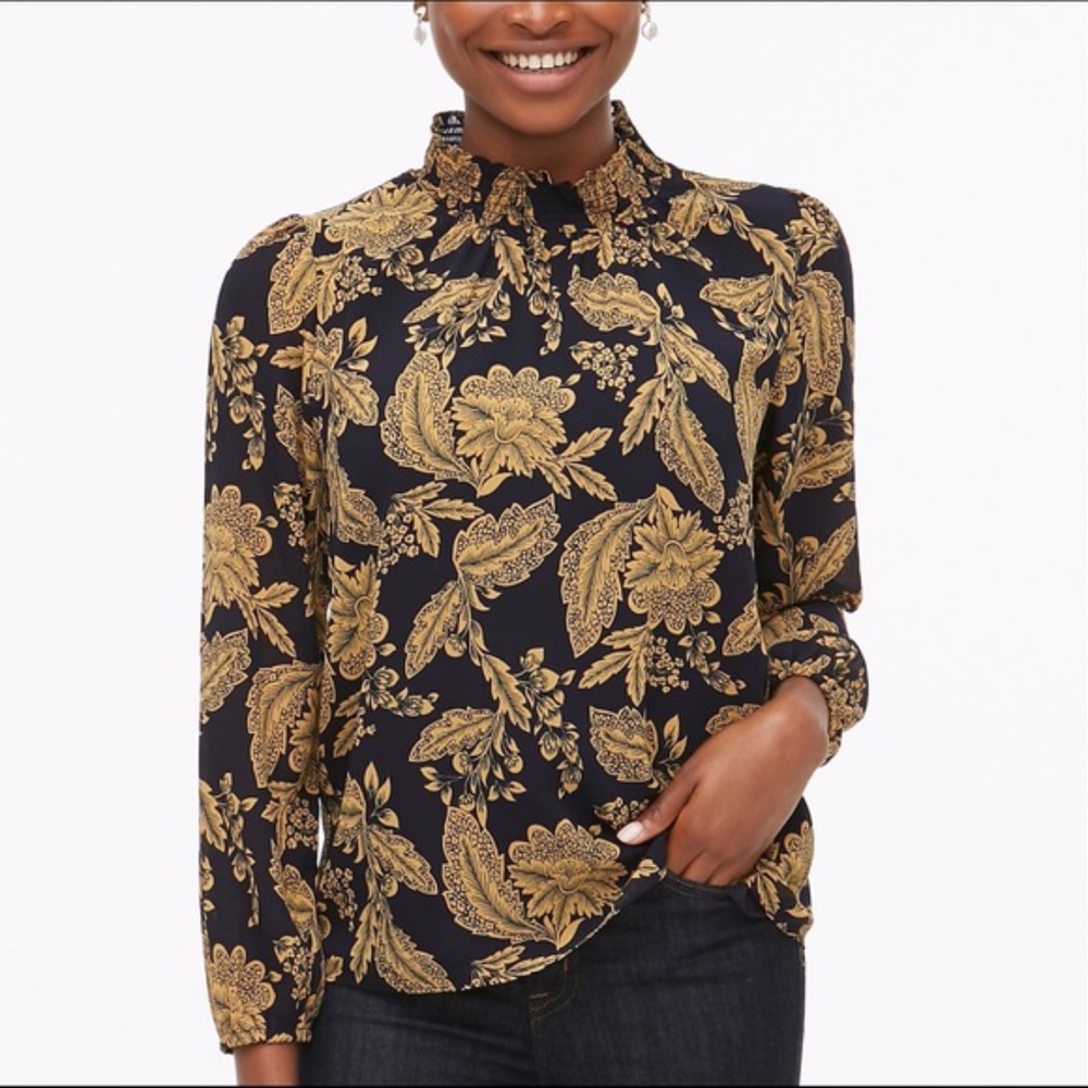 NWT J.Crew Floral Smocked Shirt